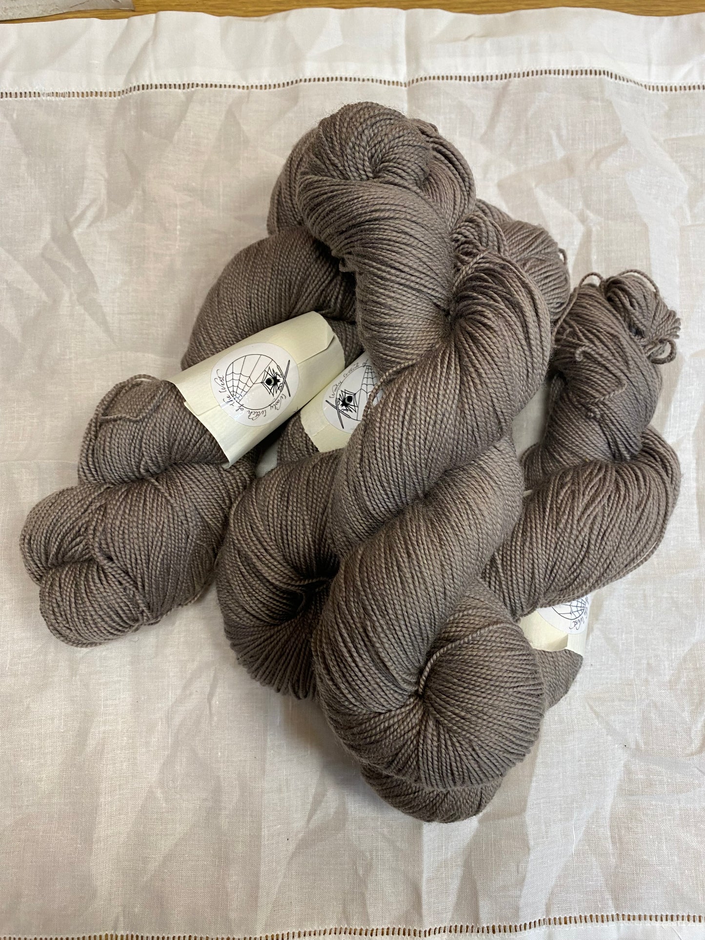 Grey Acorn Dyed Fingering Weight Yarn
