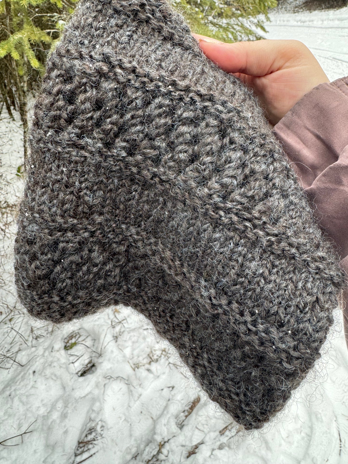 Naturally Dyed Handspun & Knit MT Wool Cowl
