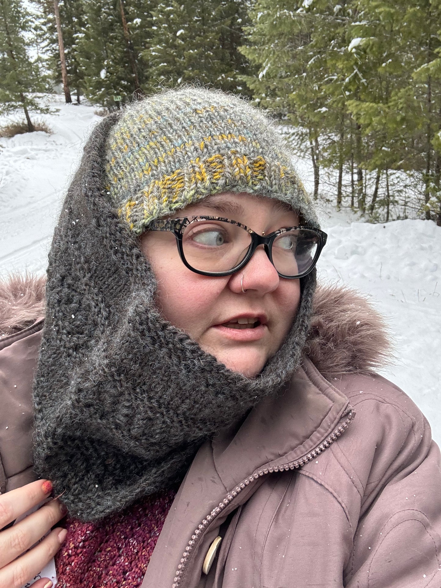 Naturally Dyed Handspun & Knit MT Wool Cowl