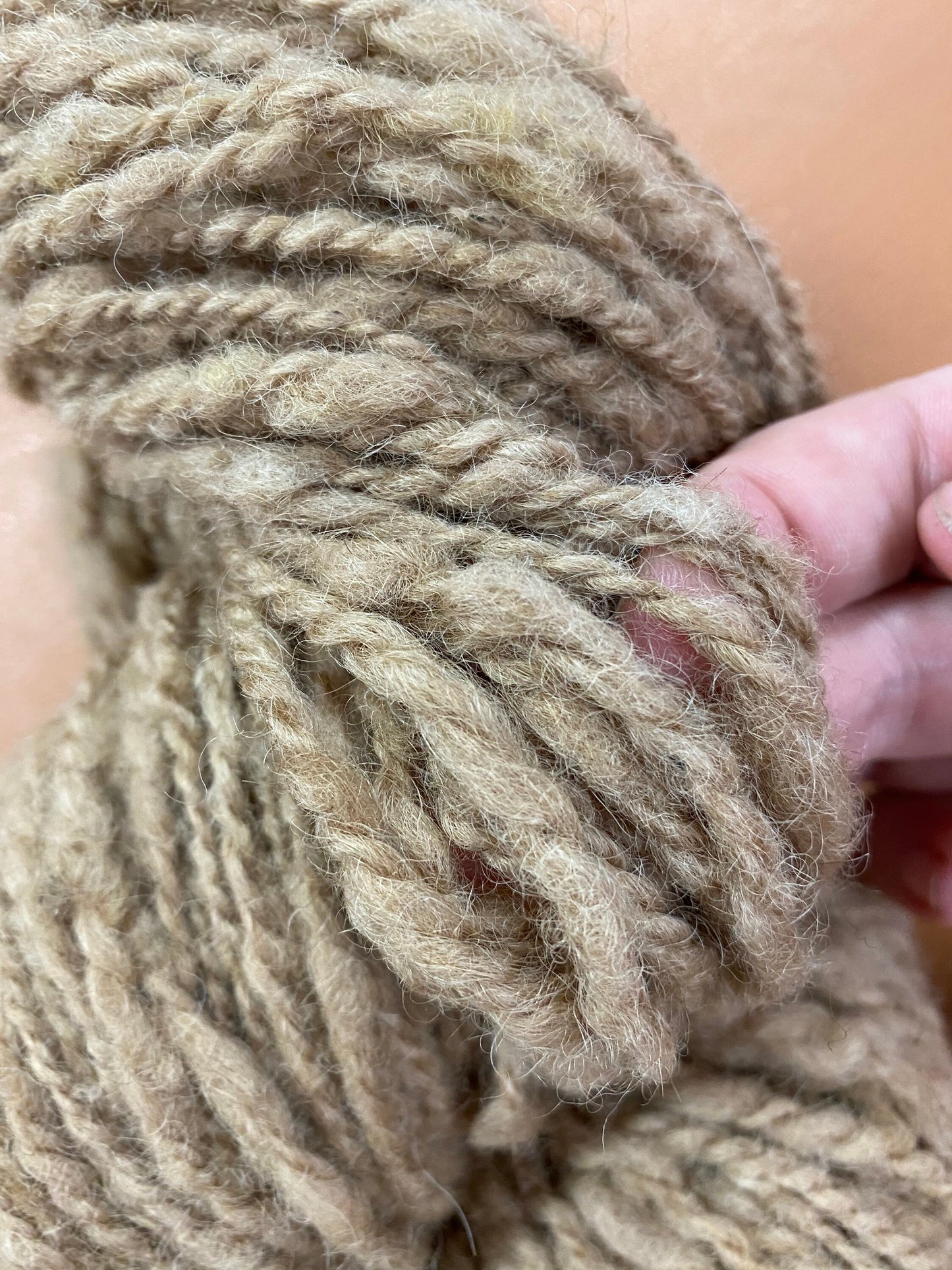 100% Idaho BFL Wool Handspun Naturally Dyed w/ Pomegranate Skins