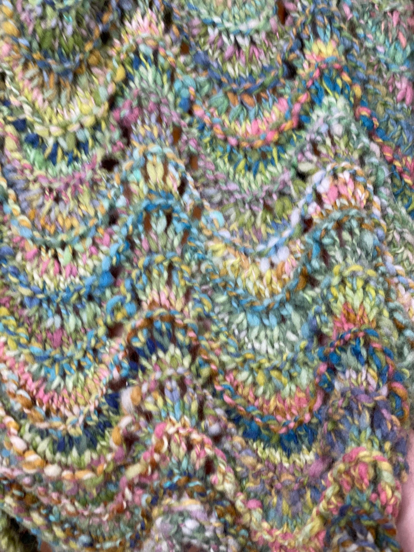 Handspun Handknit Feather Fan Shawl